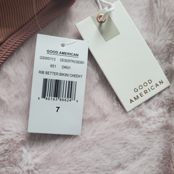 Good American Rib Better Bikini Cheeky Bottom Size 7 (4XL) Desert Rose New - Picture 5 of 7